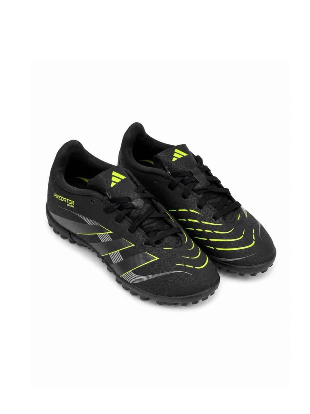 adidas Predator Turf Soccer Shoes - Black with Neon Green Accents